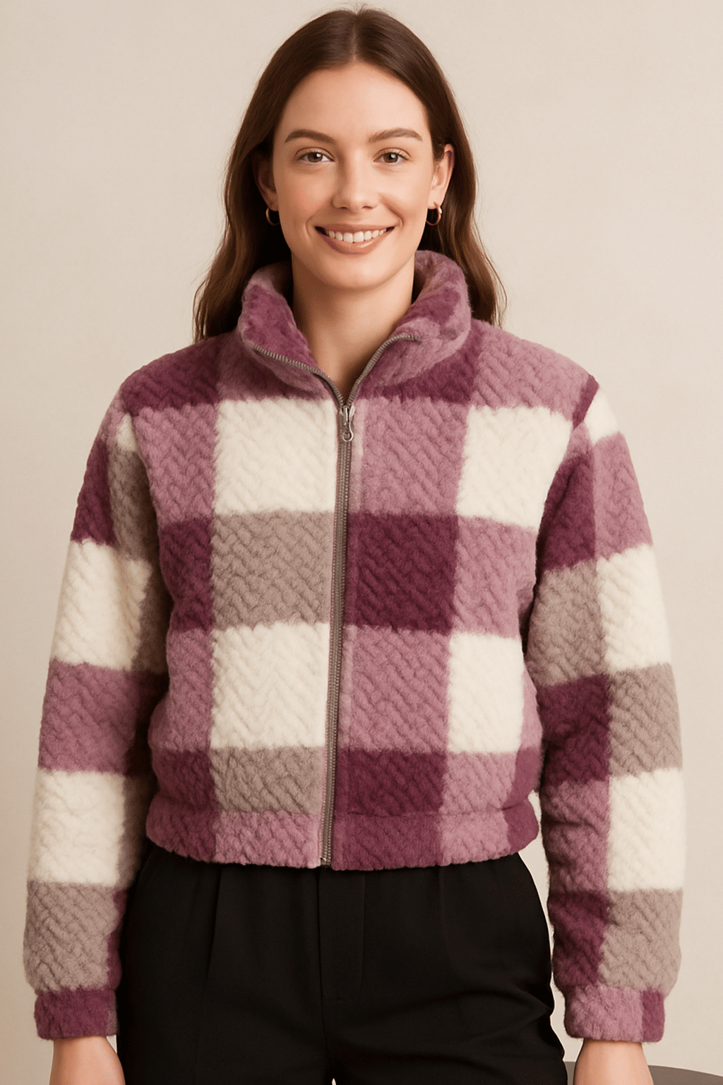 RELANE Women Polyester High Neck Sweatshirt For Light Winters ( Pink ) RELANE Women Polyester High Neck Sweatshirt For Light Winters ( Pink )