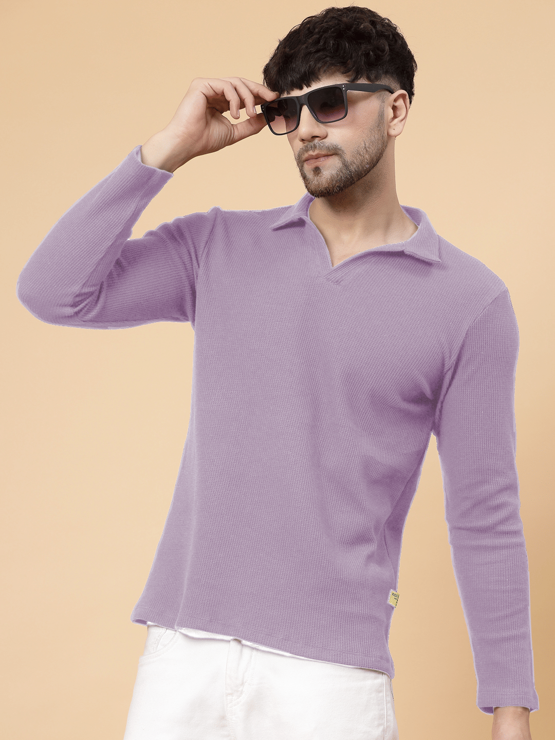 Rigo Men Cotton Regular Fit Solid Polo T Shirt ( Purple )