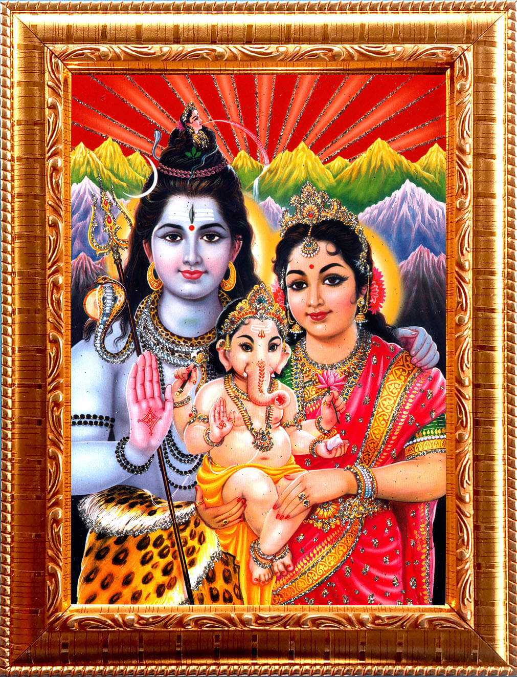 SHIV PARIWAR Golden Photo Frame with 6.75 inch (Width) x 8.75 inch (Length) inch Photo fitted With Wall Hanging Mount     			SHIV PARIWAR Golden Photo Frame with 6.75 inch (Width) x 8.75 inch (Length) inch Photo fitted With Wall Hanging Mount