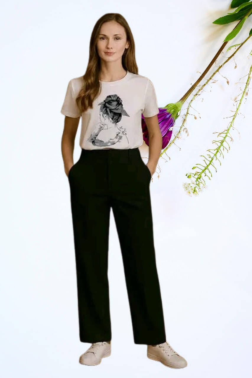     			TarrenT HunT Women Printed T-Shirt With Joggers Co-Ord Set ( Black )