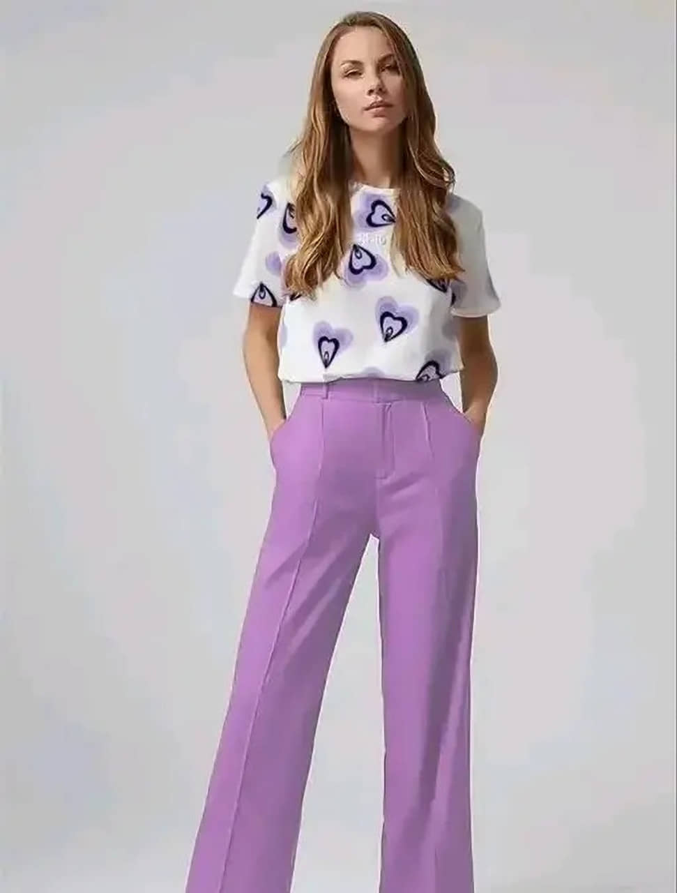 TarrenT HunT Women Printed T-Shirt With Joggers Co-Ord Set ( Purple )