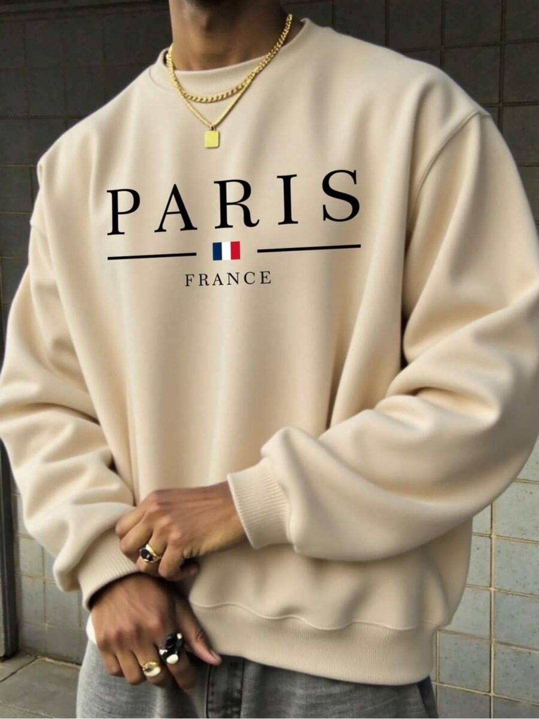 TrendsTalk Fleece Round Neck Men's Sweatshirt - Beige ( Pack of 1 ) TrendsTalk Fleece Round Neck Men's Sweatshirt - Beige ( Pack of 1 )
