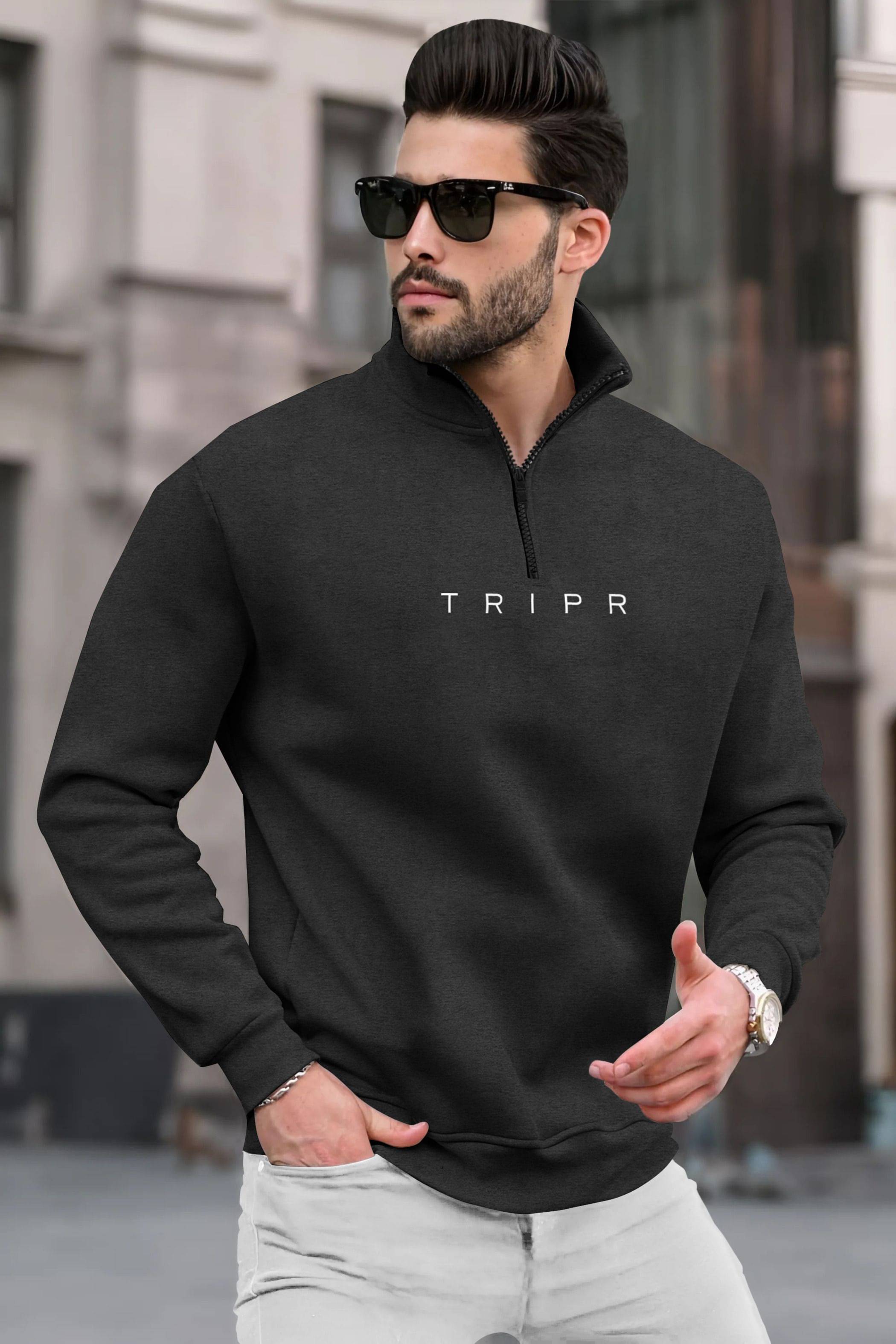 Tripr Cotton Blend High Neck Men's Full Sleeves Pullover Sweater - Grey ( Pack of 1 ) Tripr Cotton Blend High Neck Men's Full Sleeves Pullover Sweater - Grey ( Pack of 1 )