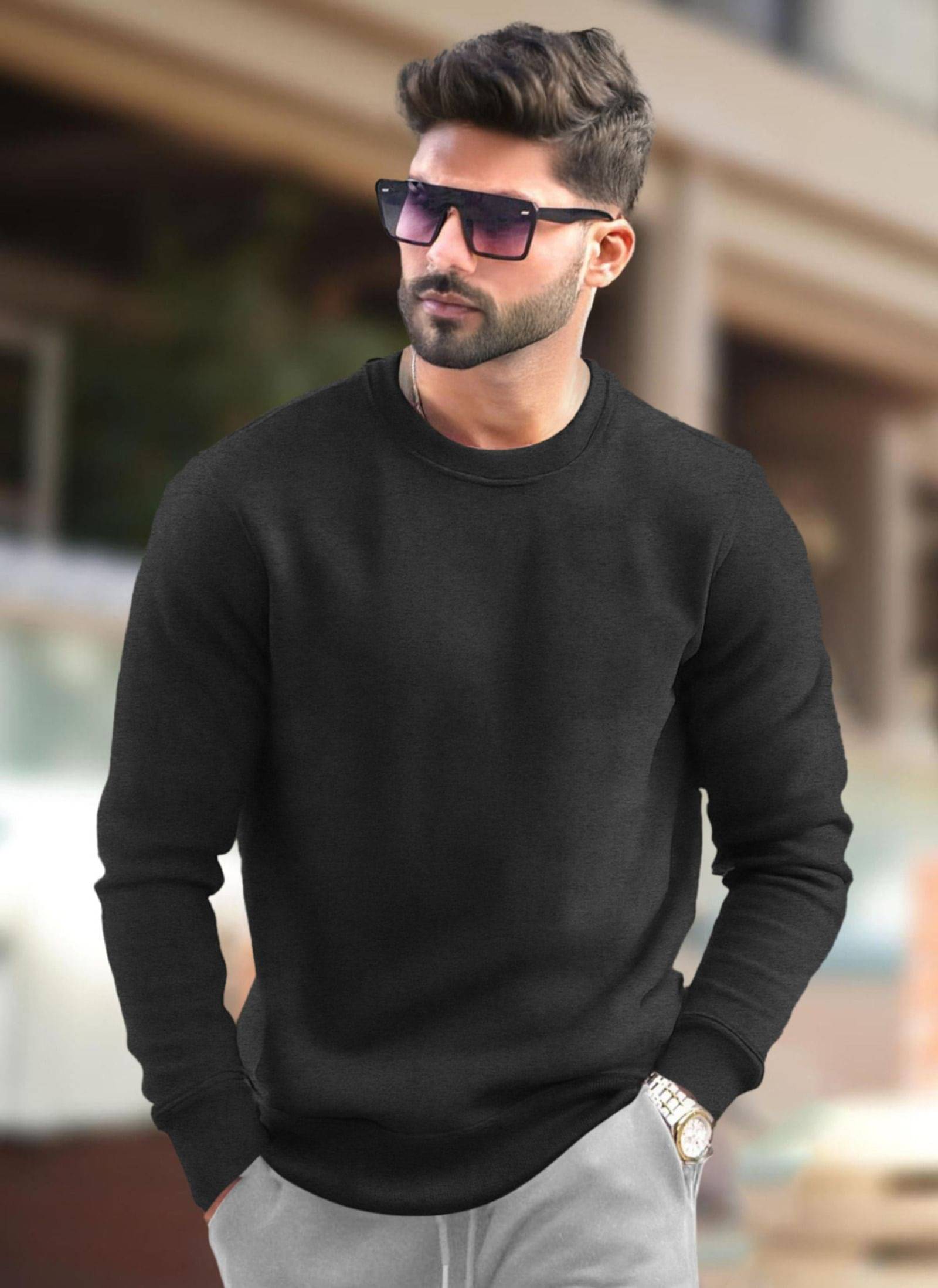 Tripr Cotton Blend Hooded Men's Full Sleeves Pullover Sweater - Black ( Pack of 1 ) Tripr Cotton Blend Hooded Men's Full Sleeves Pullover Sweater - Black ( Pack of 1 )