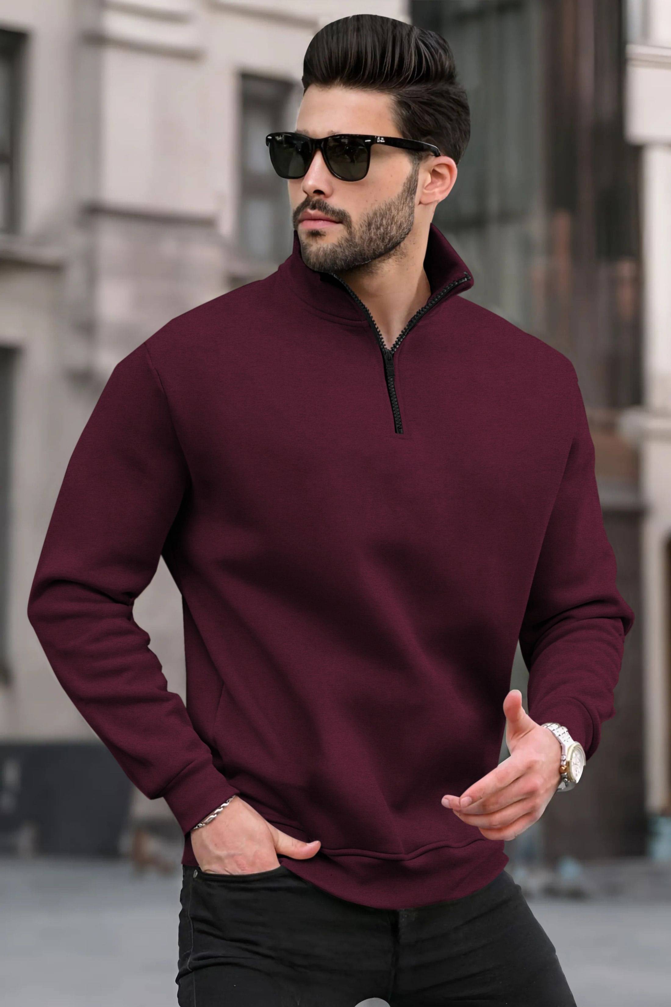     			Tripr Cotton Blend Polo Collar Men's Full Sleeves Pullover Sweater - Maroon ( Pack of 1 )