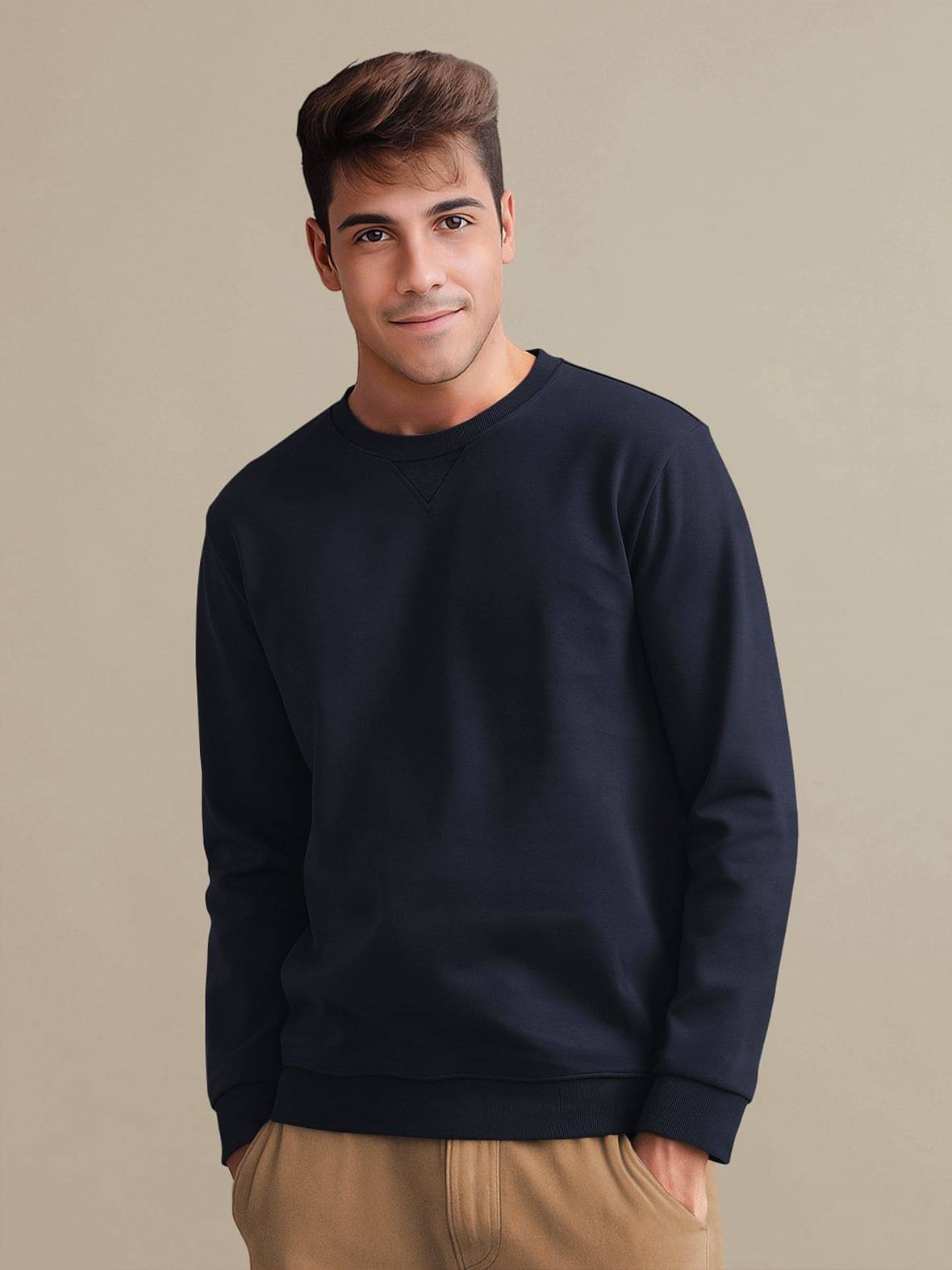     			Tripr Cotton Blend Round Neck Men's Full Sleeves Pullover Sweater - Blue ( Pack of 1 )