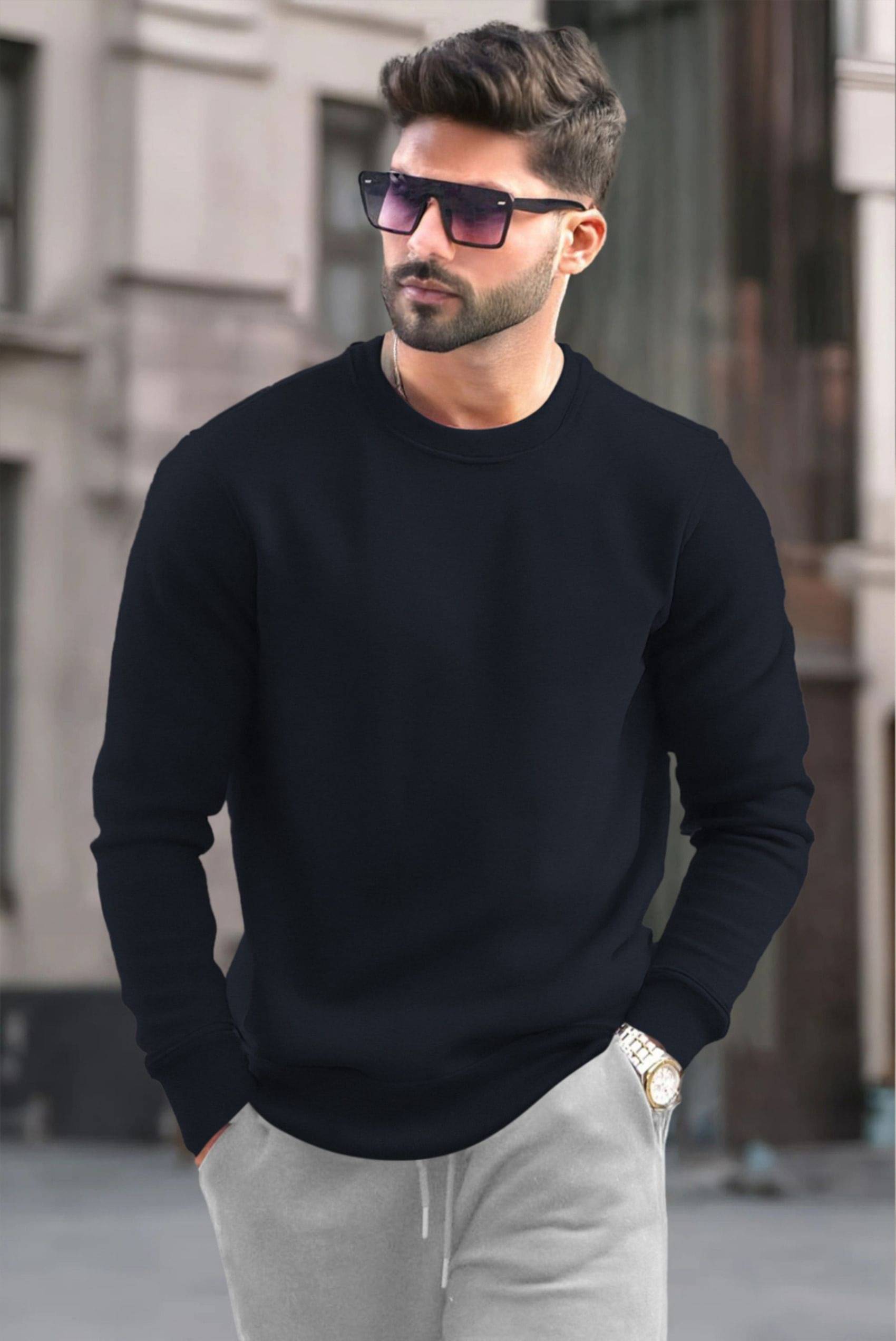 Tripr Cotton Blend Round Neck Men's Full Sleeves Pullover Sweater - Light Blue ( Pack of 1 ) Tripr Cotton Blend Round Neck Men's Full Sleeves Pullover Sweater - Light Blue ( Pack of 1 )