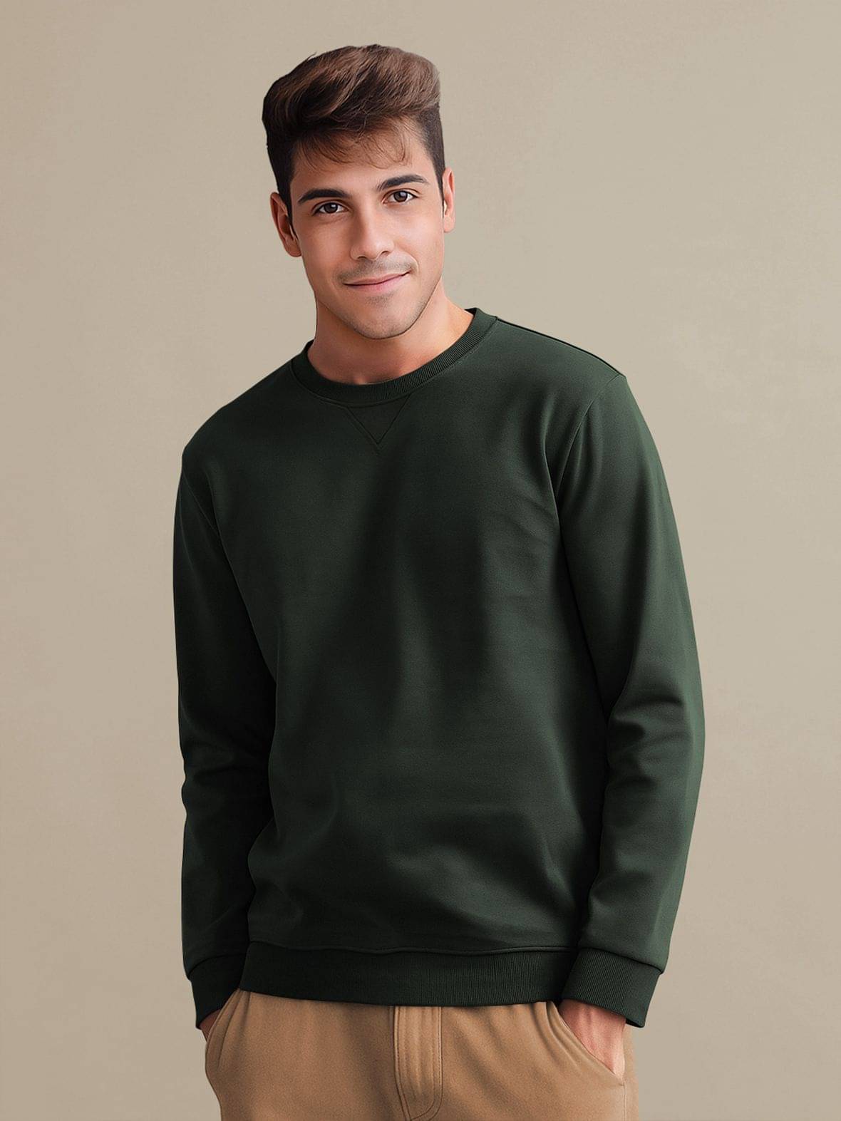 Tripr Cotton Blend Round Neck Men's Full Sleeves Pullover Sweater - Green ( Pack of 1 ) Tripr Cotton Blend Round Neck Men's Full Sleeves Pullover Sweater - Green ( Pack of 1 )