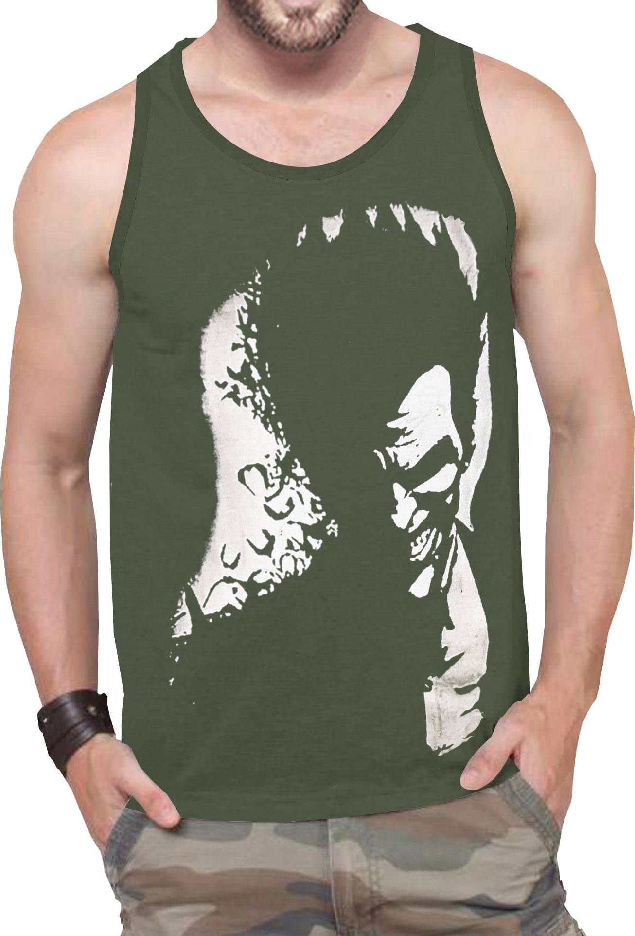 Tripr Pack of 1 Cotton Blend Basic Vest For Men ( Green )     			Tripr Pack of 1 Cotton Blend Basic Vest For Men ( Green )