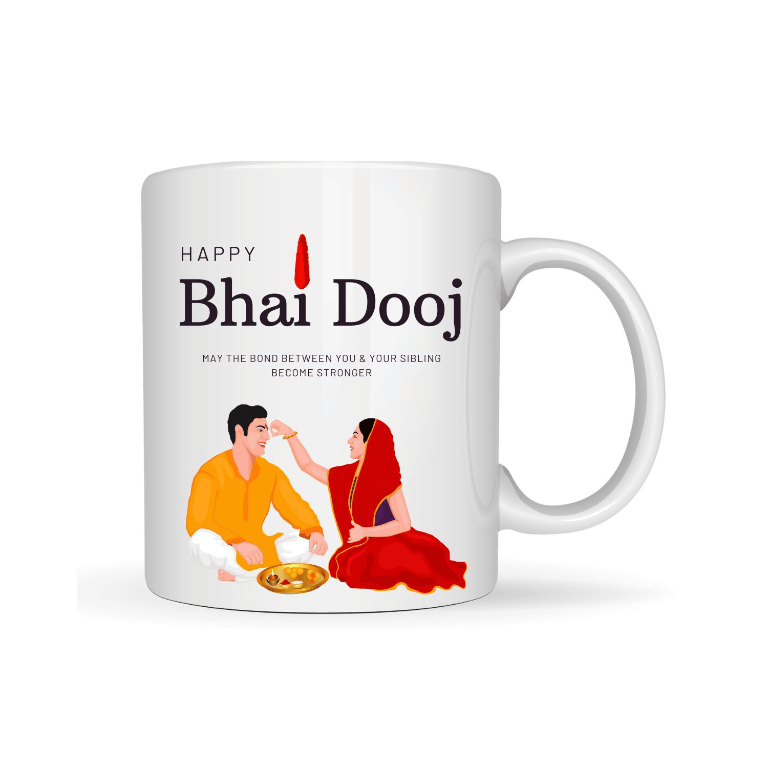     			VK Fashion Bhai Dooj Printed Ceramic Coffee Mug 350 mL ( Pack of 1 )