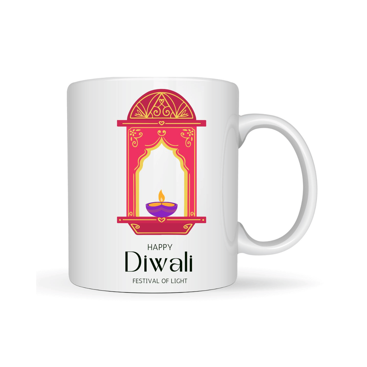     			VK Fashion Happy Diwali Ceramic Coffee Mug 350 mL ( Pack of 1 )