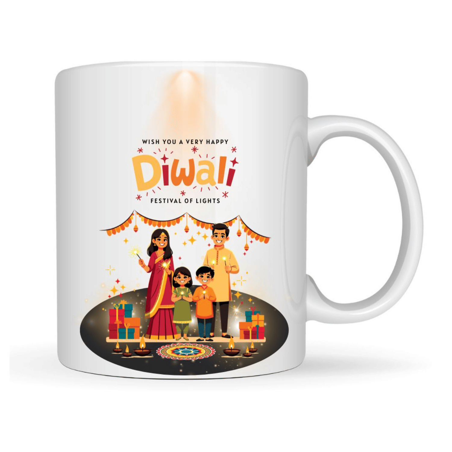 VK Fashion Happy Diwali Printed Ceramic Coffee Mug 350 mL ( Pack of 1 ) VK Fashion Happy Diwali Printed Ceramic Coffee Mug 350 mL ( Pack of 1 )