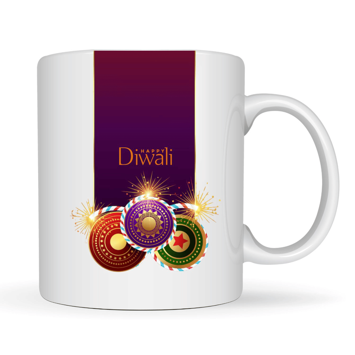 VK Fashion Happy Diwali Printed Ceramic Coffee Mug 350 mL ( Pack of 1 ) VK Fashion Happy Diwali Printed Ceramic Coffee Mug 350 mL ( Pack of 1 )