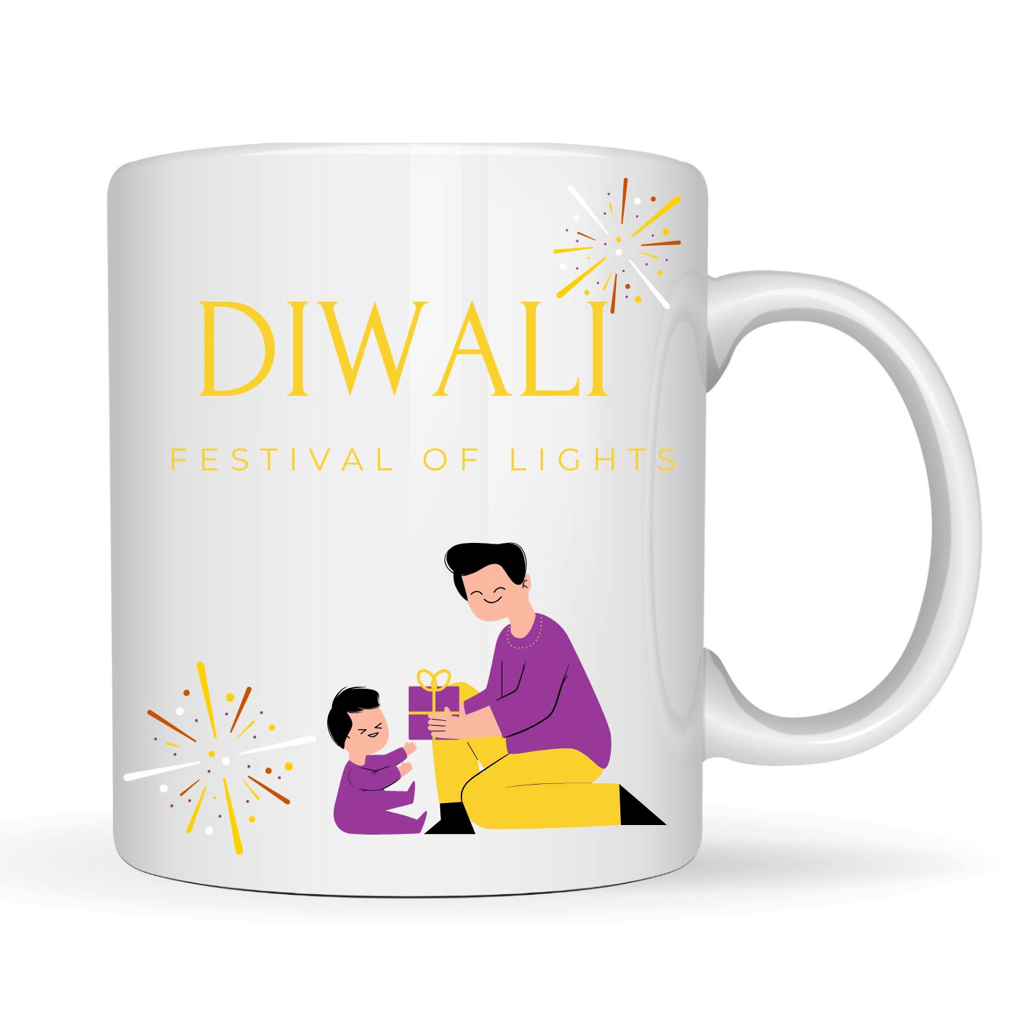 VK Fashion Happy Diwali Printed Ceramic Coffee Mug 350 mL ( Pack of 1 ) VK Fashion Happy Diwali Printed Ceramic Coffee Mug 350 mL ( Pack of 1 )