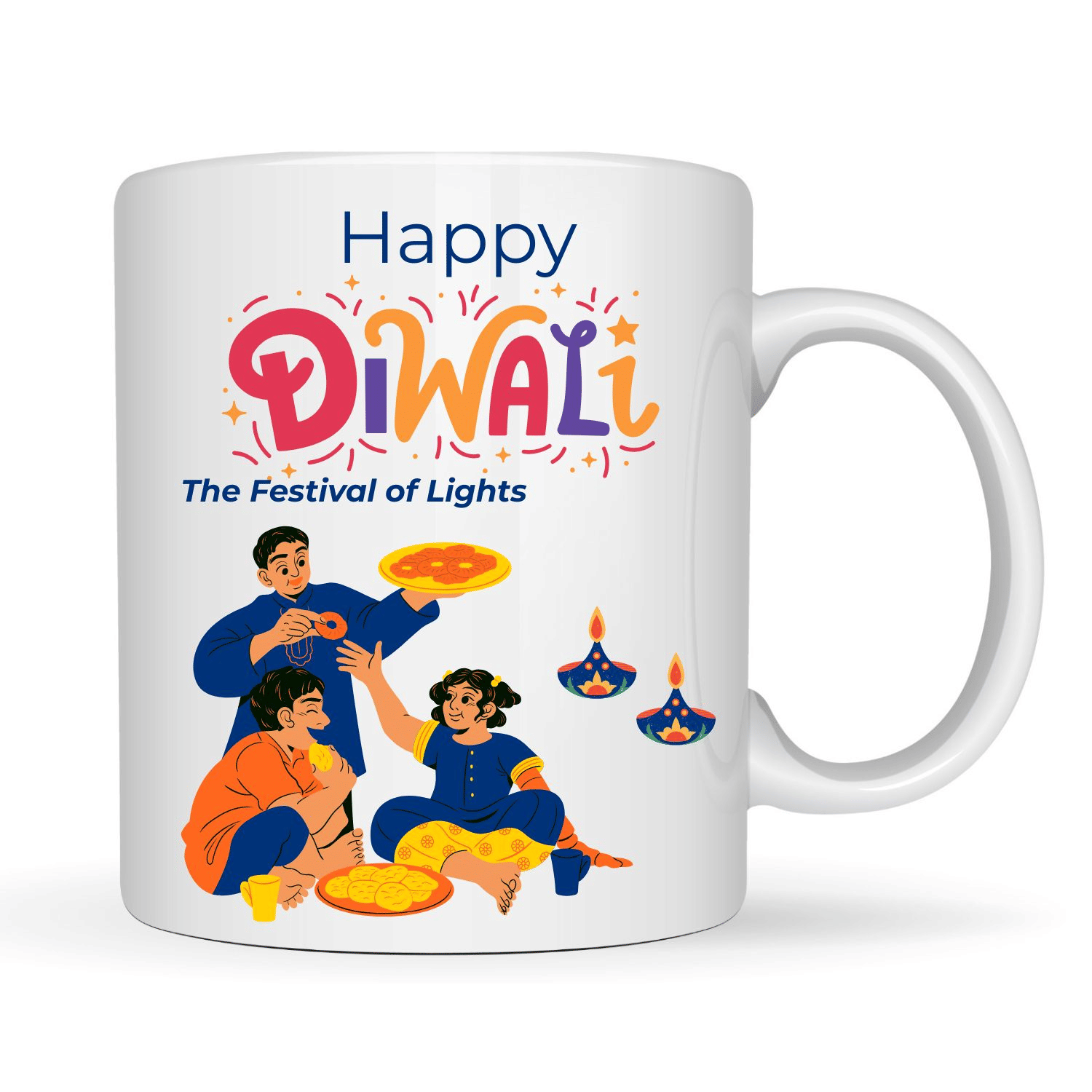 VK Fashion Happy Diwali Printed Ceramic Coffee Mug 350 mL ( Pack of 1 ) VK Fashion Happy Diwali Printed Ceramic Coffee Mug 350 mL ( Pack of 1 )
