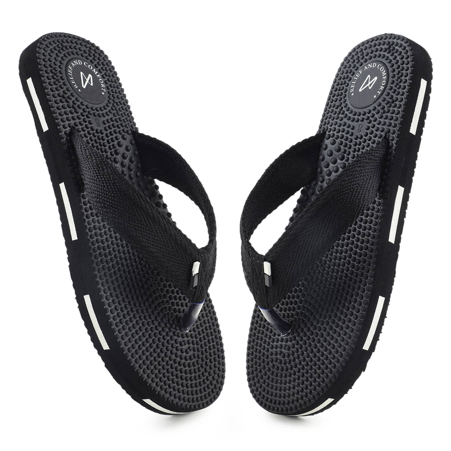 VOKLINE Black Men's Massage Flip Flop