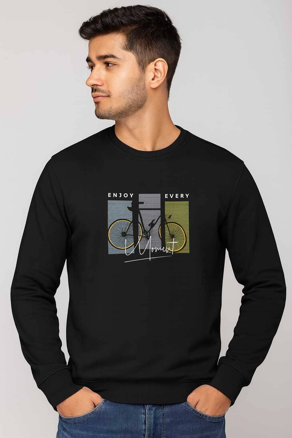 WILD ELEPHANT Polyester Round Neck Men's Sweatshirt - Black ( Pack of 1 ) WILD ELEPHANT Polyester Round Neck Men's Sweatshirt - Black ( Pack of 1 )