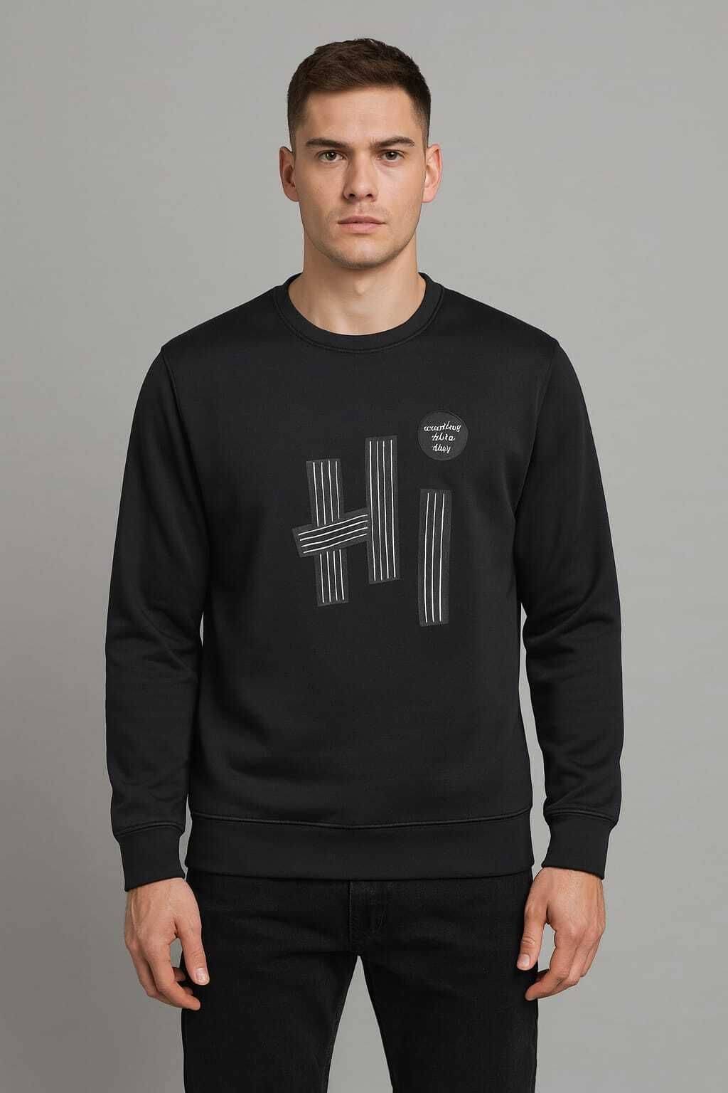 WILD ELEPHANT Polyester Round Neck Men's Sweatshirt - Black ( Pack of 1 ) WILD ELEPHANT Polyester Round Neck Men's Sweatshirt - Black ( Pack of 1 )
