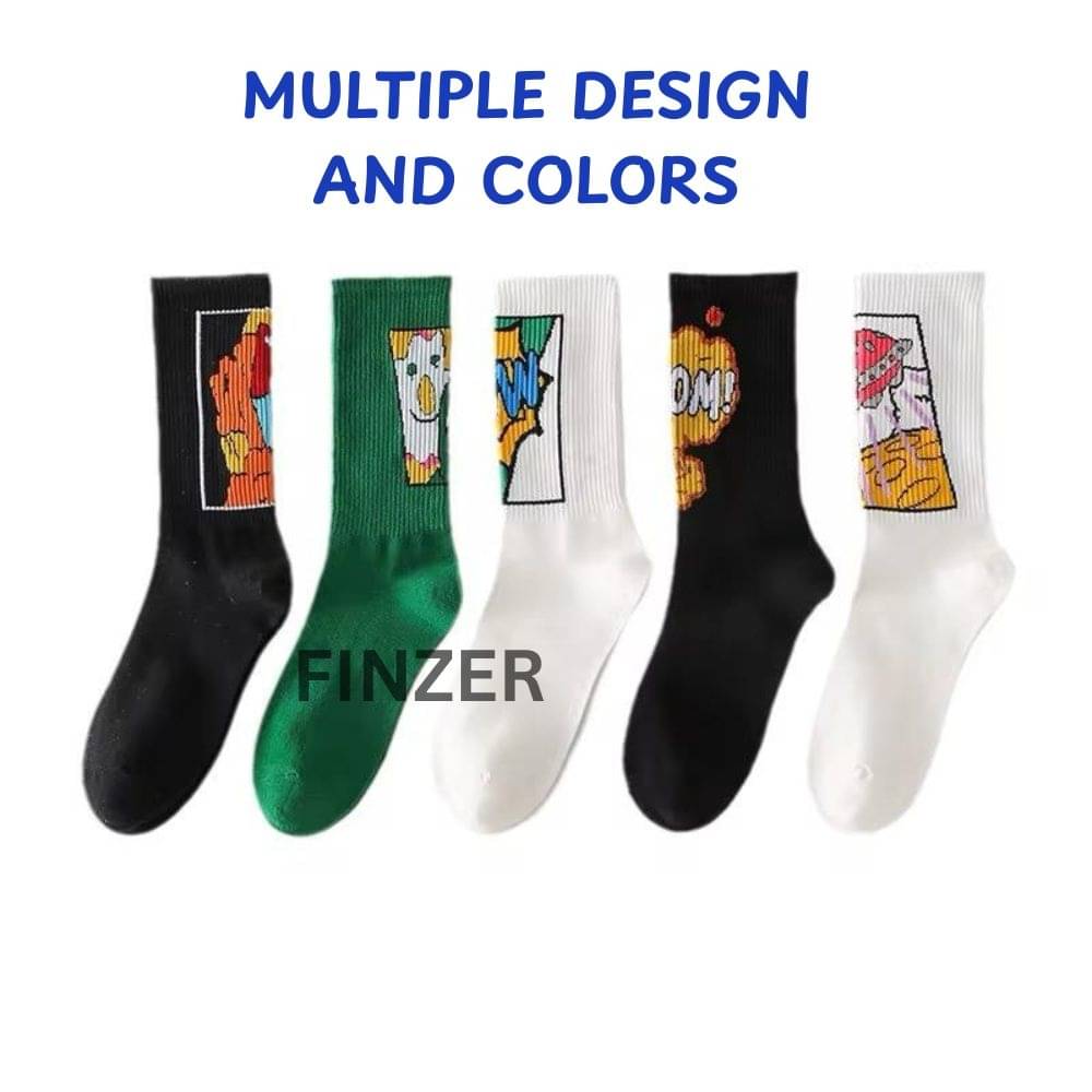 finzer Pack of 5 Men's Cotton Mid Length Socks ( Multicolor ) finzer Pack of 5 Men's Cotton Mid Length Socks ( Multicolor )