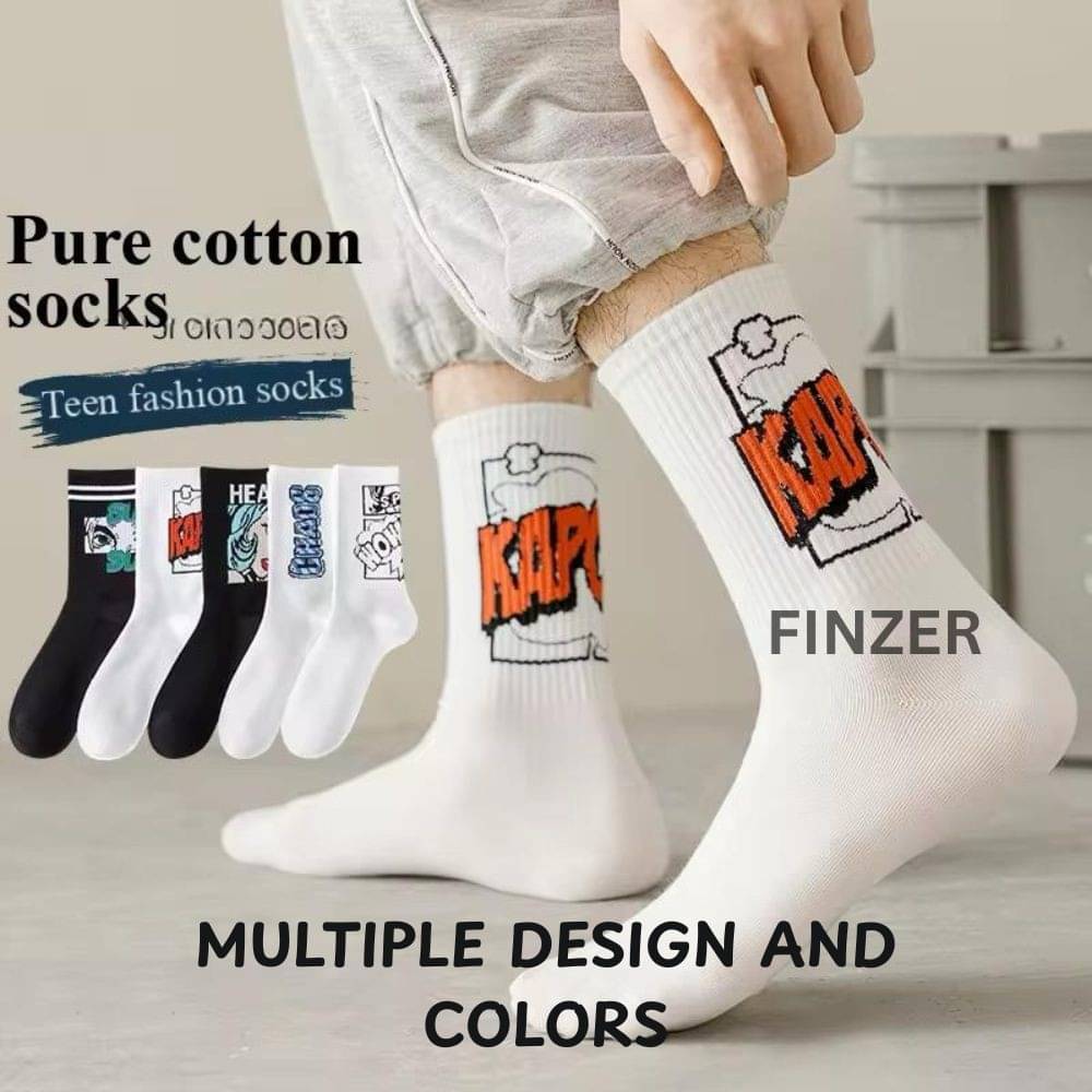 finzer Pack of 5 Men's Cotton Mid Length Socks ( Multicolor ) finzer Pack of 5 Men's Cotton Mid Length Socks ( Multicolor )