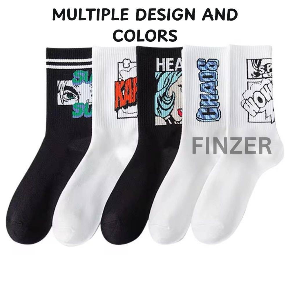     			finzer Pack of 5 Men's Cotton Mid Length Socks ( Multicolor )