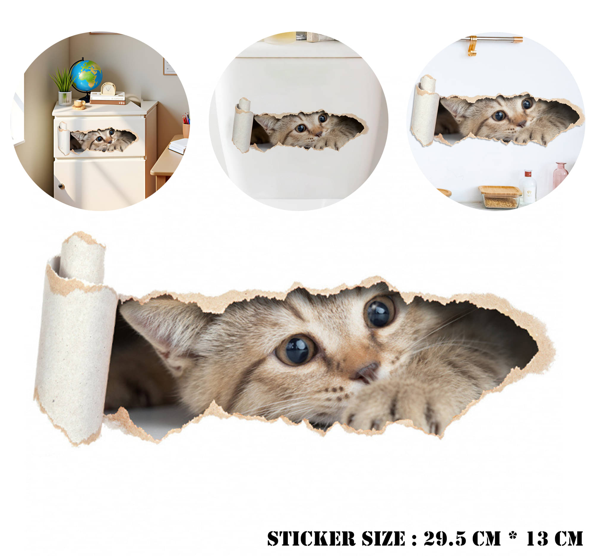     			3MADS This Playful And Eye-Catching 3D Cat Wall Sticker