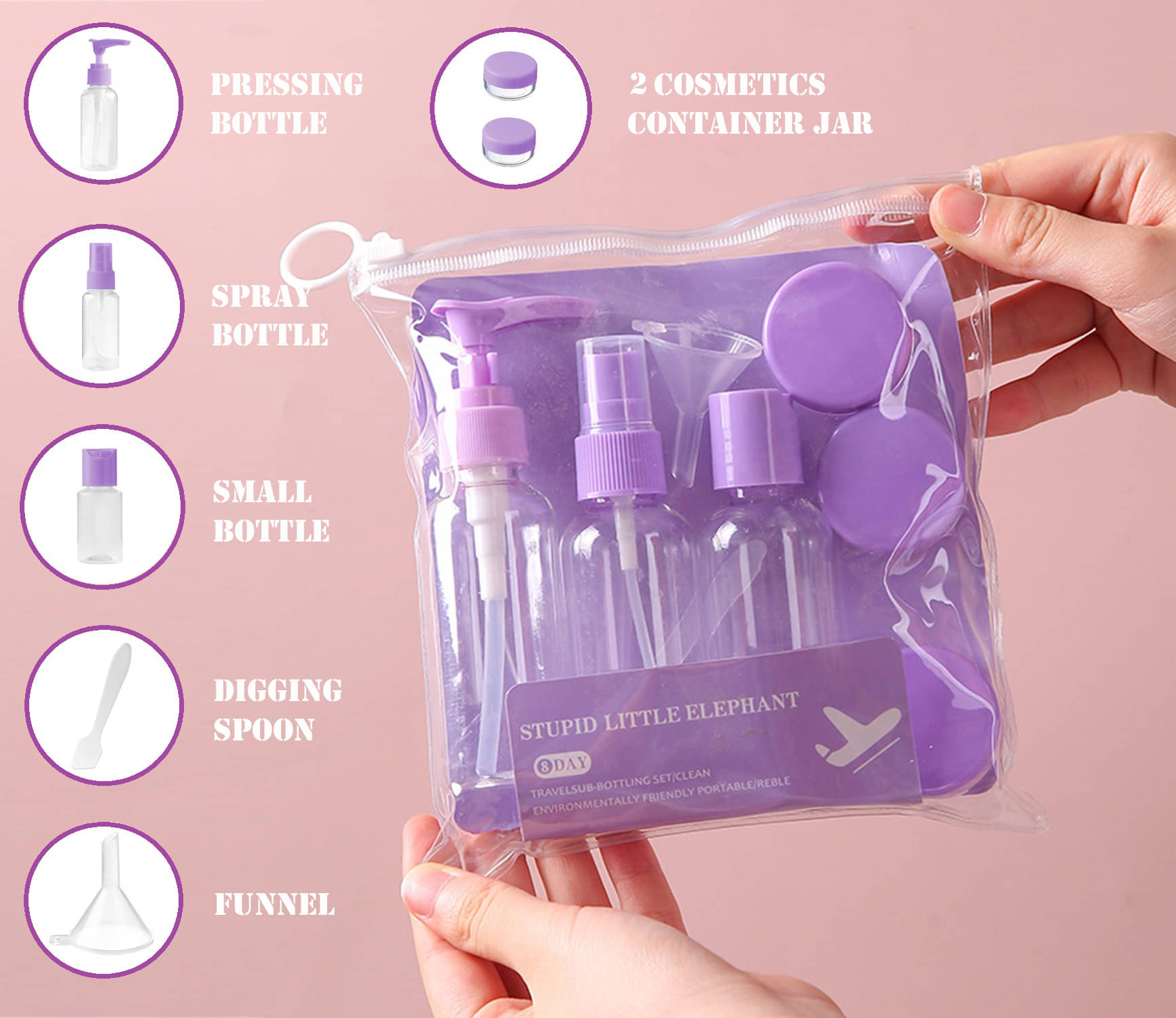     			3Mads Purple Travel Toiletry Kit
