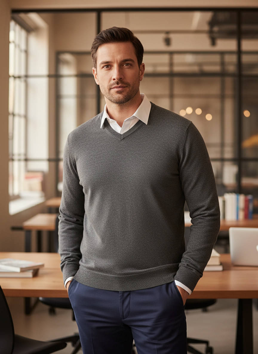 98 Degree North Woollen Blend V-Neck Men's Full Sleeves Pullover Sweater - Grey ( Pack of 1 ) 98 Degree North Woollen Blend V-Neck Men's Full Sleeves Pullover Sweater - Grey ( Pack of 1 )