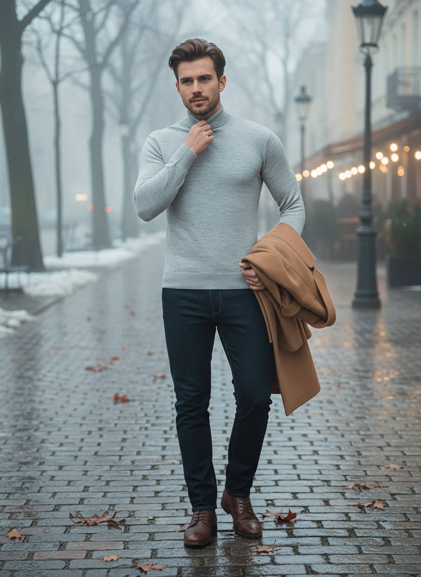 98 Degree North Woollen Blend High Neck Men's Full Sleeves Pullover Sweater - Light Grey ( Pack of 1 ) 98 Degree North Woollen Blend High Neck Men's Full Sleeves Pullover Sweater - Light Grey ( Pack of 1 )