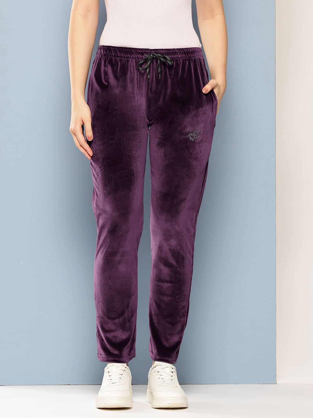     			Aarika Women Velvet Formal Trousers ( Purple )