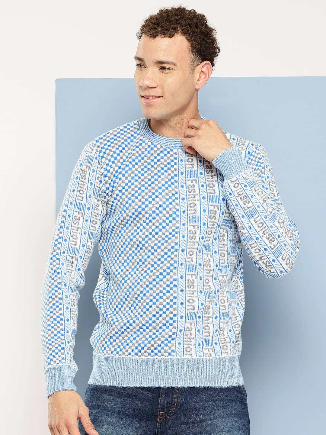 Aarika Woollen Round Neck Men's Full Sleeves Pullover Sweater - Blue ( Pack of 1 )     			Aarika Woollen Round Neck Men's Full Sleeves Pullover Sweater - Blue ( Pack of 1 )