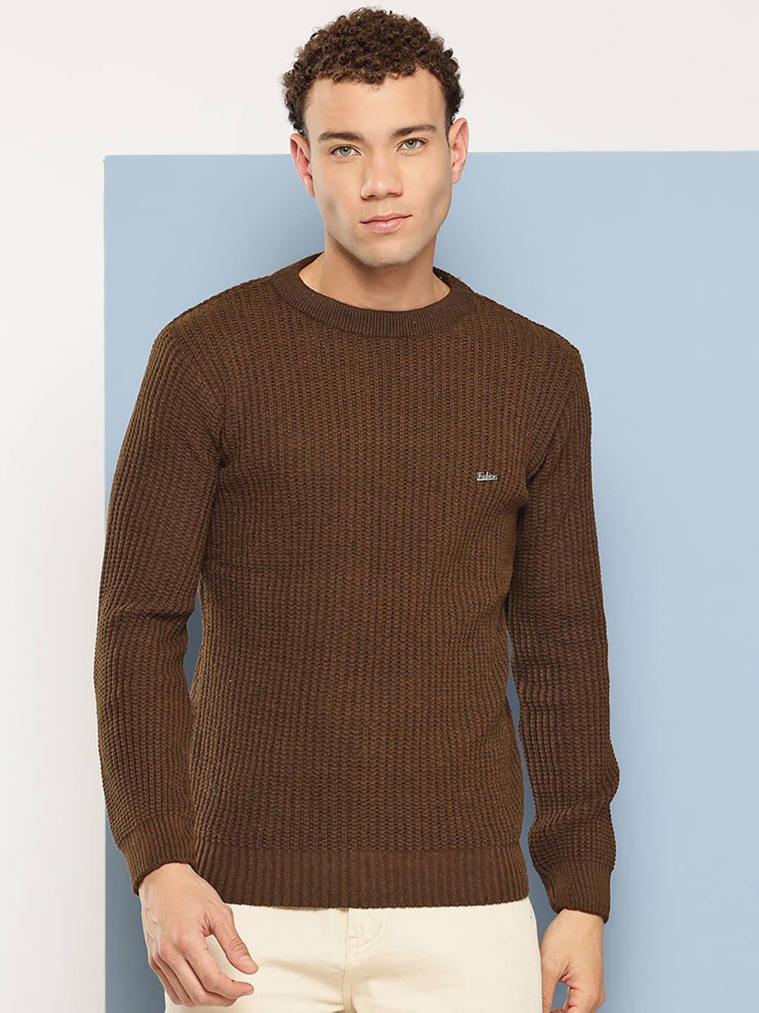 Aarika Woollen Round Neck Men's Full Sleeves Pullover Sweater - Brown ( Pack of 1 )     			Aarika Woollen Round Neck Men's Full Sleeves Pullover Sweater - Brown ( Pack of 1 )