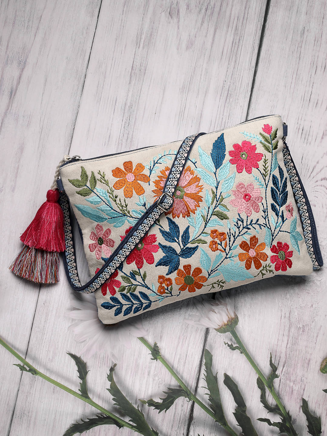     			Anekaant Sling Bag Canvas Set of 1 ( Off White )