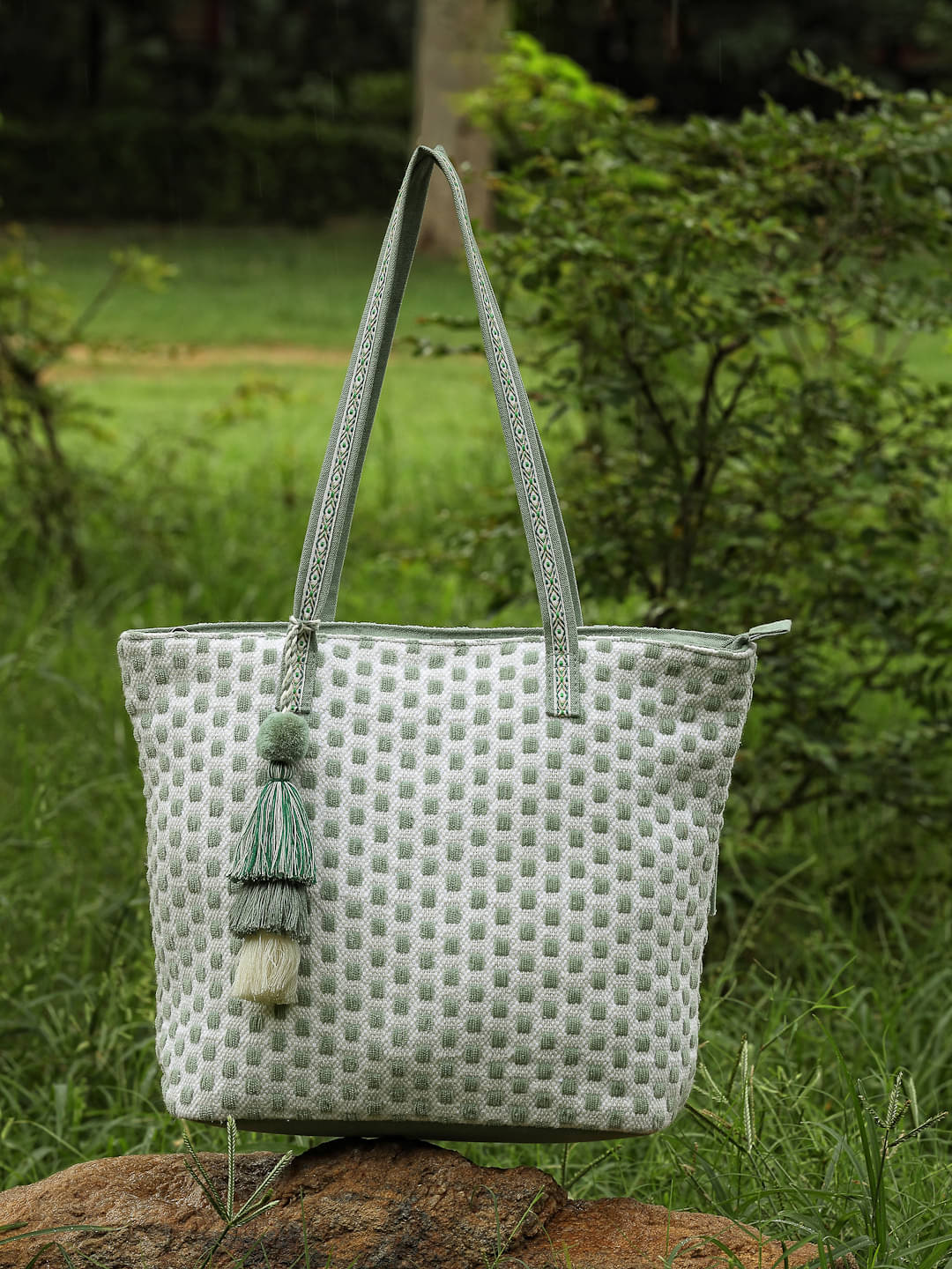     			Anekaant Tote Bag Cotton Set of 1 ( Green )