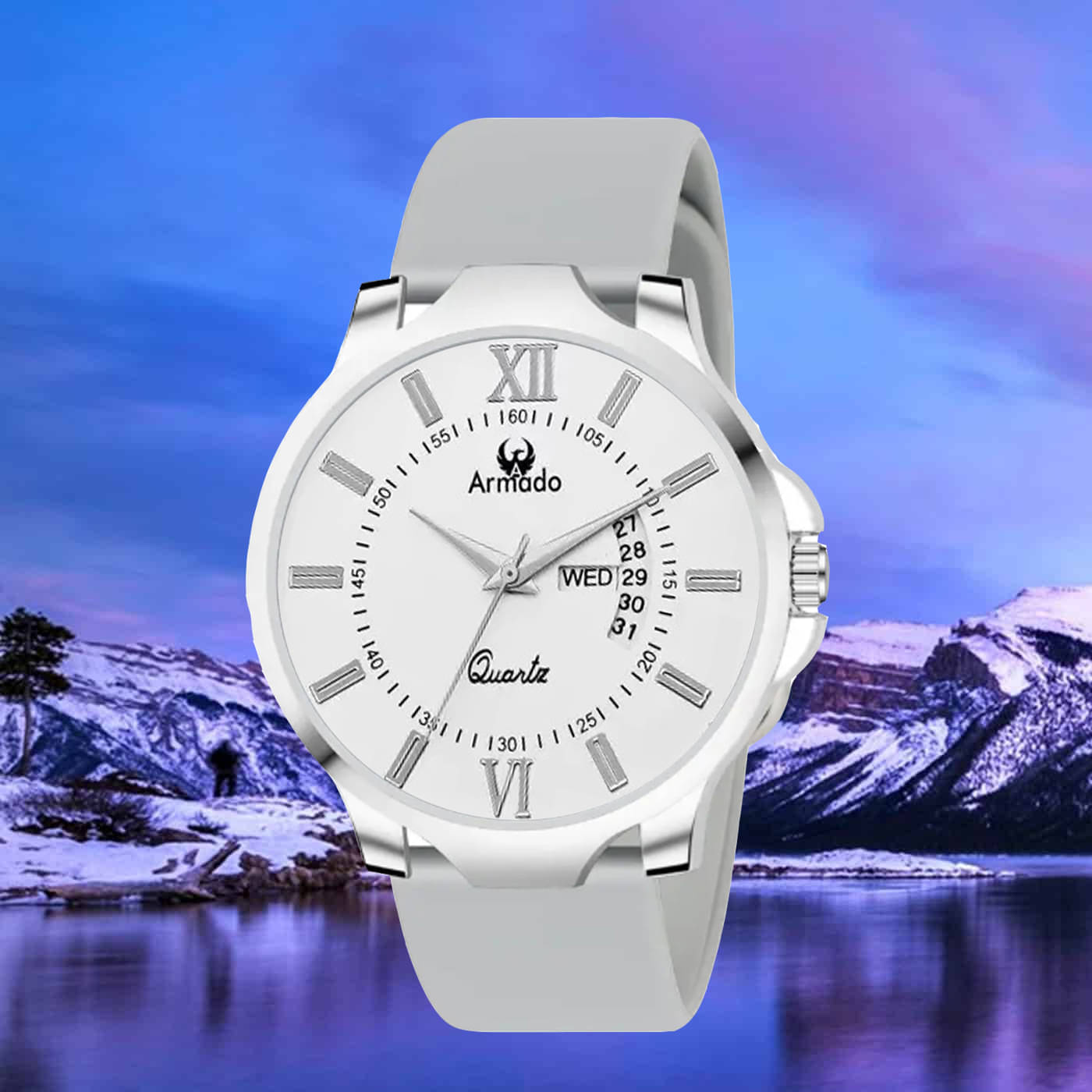     			Armado Light Grey Silicon Analog Men's Watch