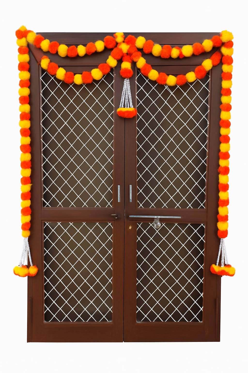 Artificial Flower (Gendaa Phool Mala) Double Line Marigold Toran Set of 1 Toran for Door Decoration, Festivals and Pooja Room, Diwali, Wall Hangings Artificial Flower (Gendaa Phool Mala) Double Line Marigold Toran Set of 1 Toran for Door Decoration, Festivals and Pooja Room, Diwali, Wall Hangings