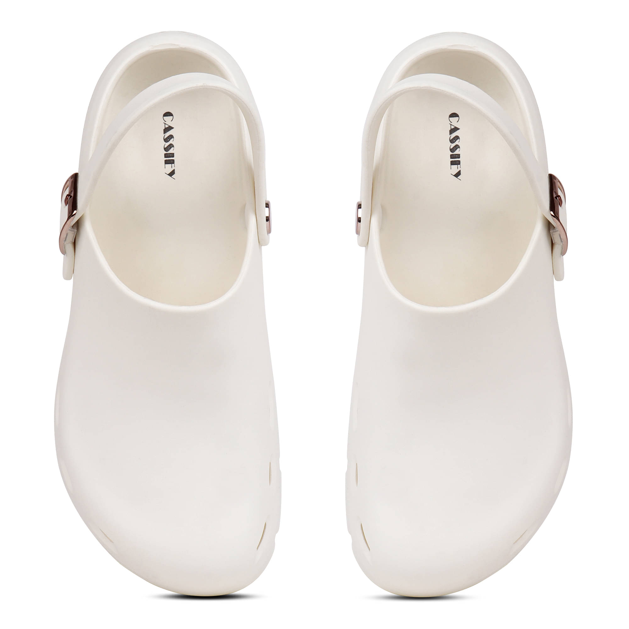     			CASSIEY White Women's Clogs