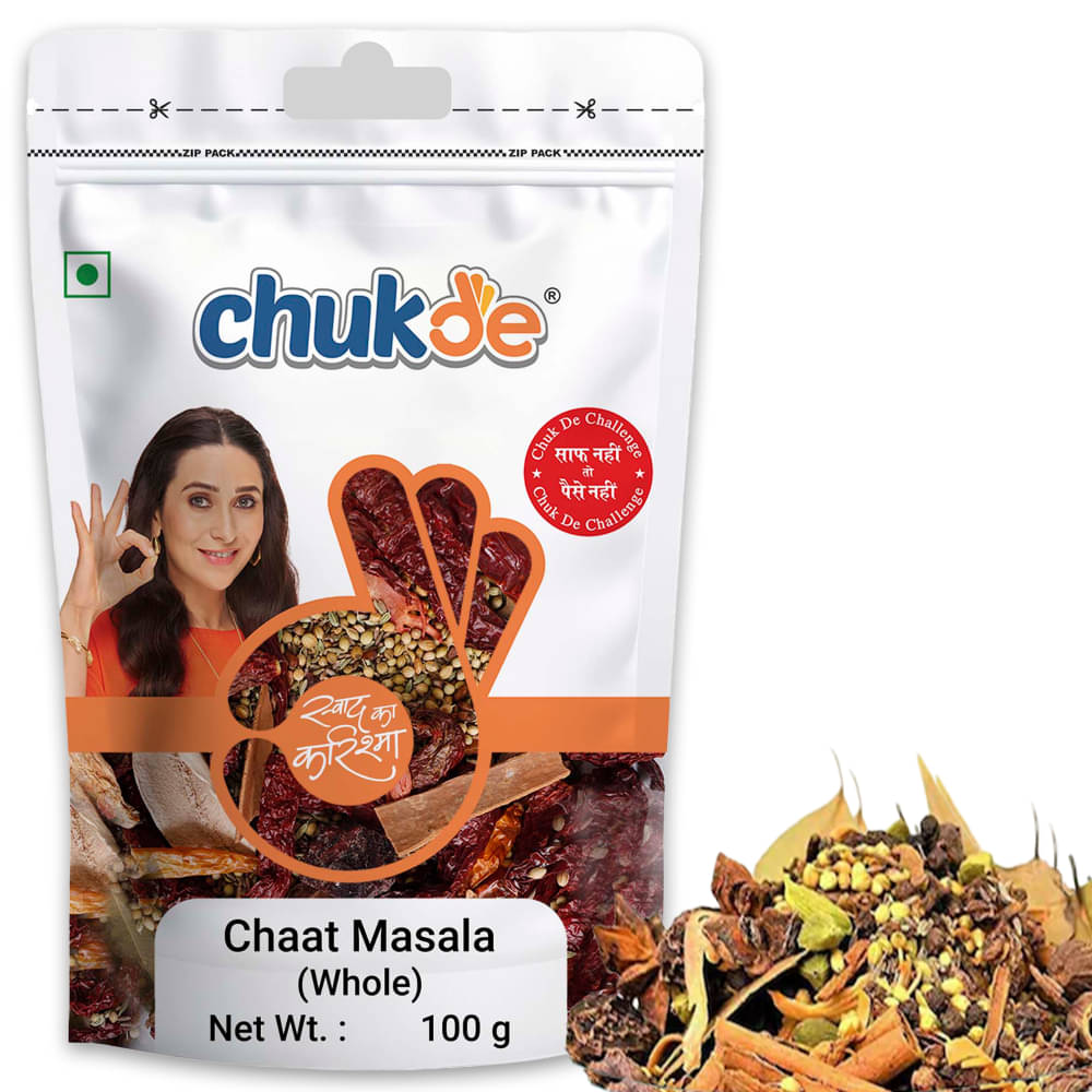CHUKDE Sabut Chaat Masala Whole Masala 100 gm Pack of 3     			CHUKDE Sabut Chaat Masala Whole Masala 100 gm Pack of 3