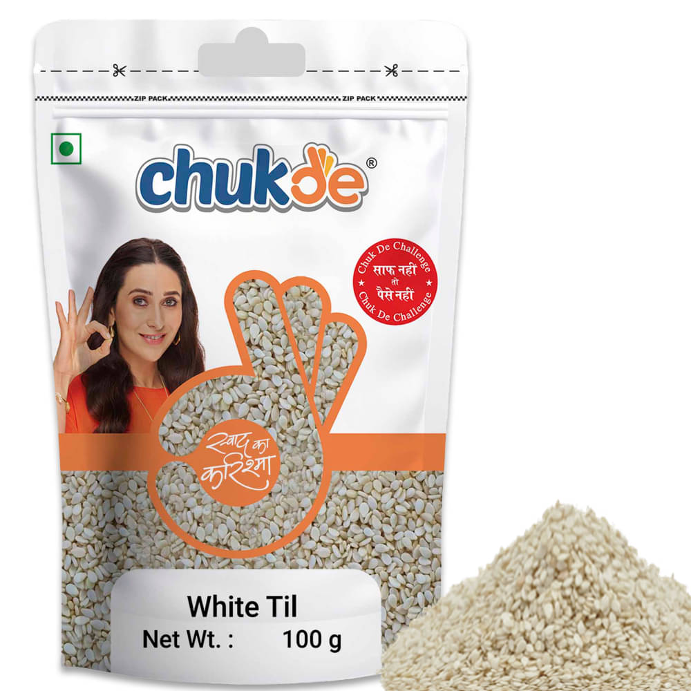 CHUKDE Safed Til | White Sesame Seeds 100 gm Pack of 4     			CHUKDE Safed Til | White Sesame Seeds 100 gm Pack of 4