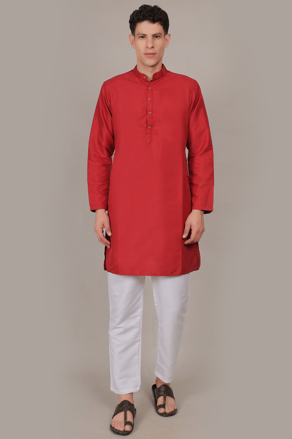 CONCH FASHION Maroon Cotton Blend Regular Fit Men's Kurta Pyjama Set ( Pack of 1 ) CONCH FASHION Maroon Cotton Blend Regular Fit Men's Kurta Pyjama Set ( Pack of 1 )