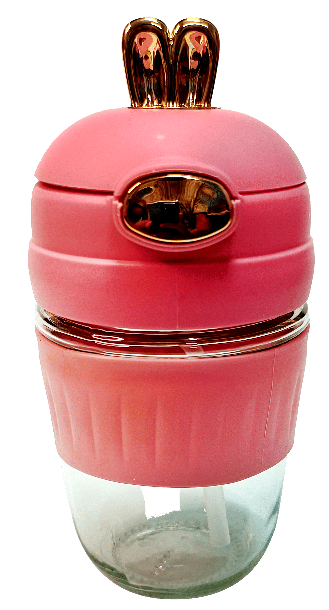     			CeePoo Pink Glass Water Bottle 350 mL ( Set of 1 )