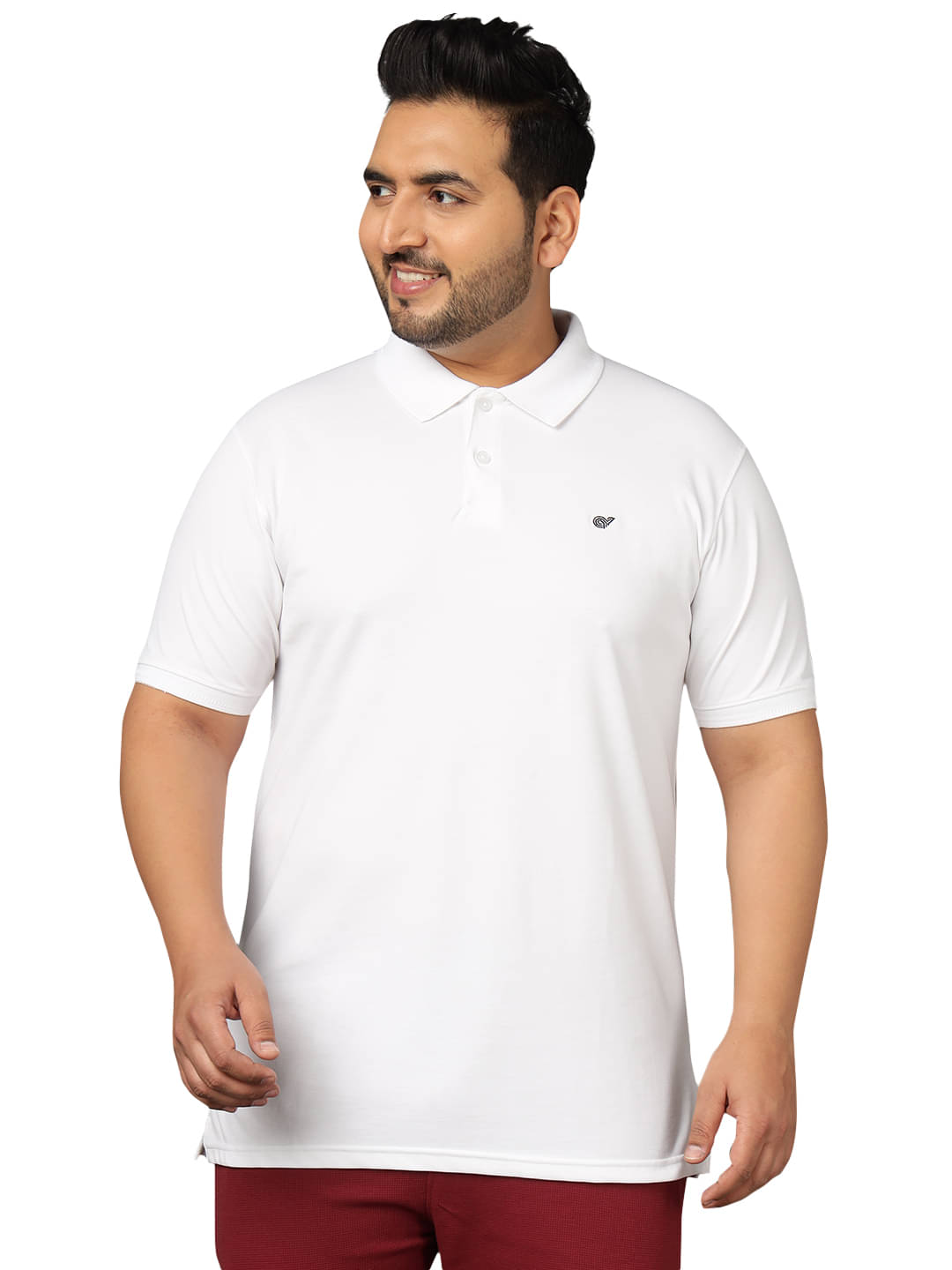 Club York Men Cotton Blend Regular Fit Solid Polo T Shirt ( White ) Club York Men Cotton Blend Regular Fit Solid Polo T Shirt ( White )