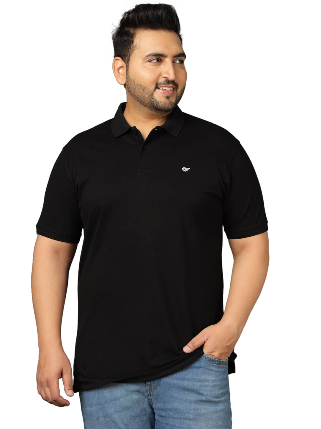 Club York Men Cotton Blend Regular Fit Solid Polo T Shirt ( Black ) Club York Men Cotton Blend Regular Fit Solid Polo T Shirt ( Black )
