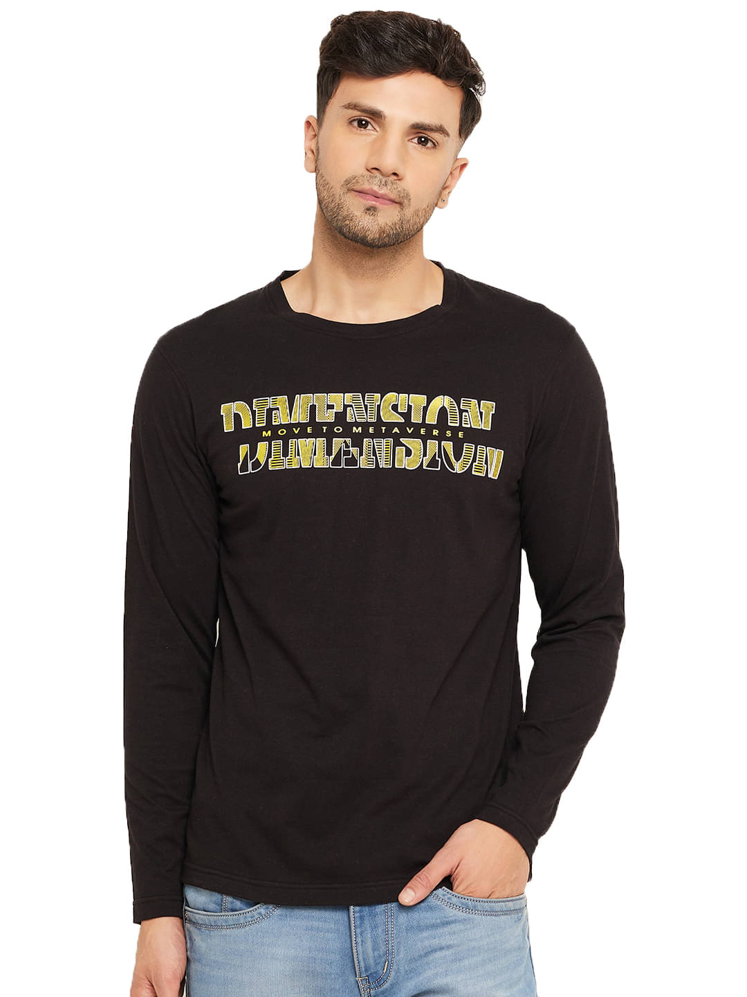 Club York Men Cotton Regular Fit Printed T-Shirt ( Black ) Club York Men Cotton Regular Fit Printed T-Shirt ( Black )