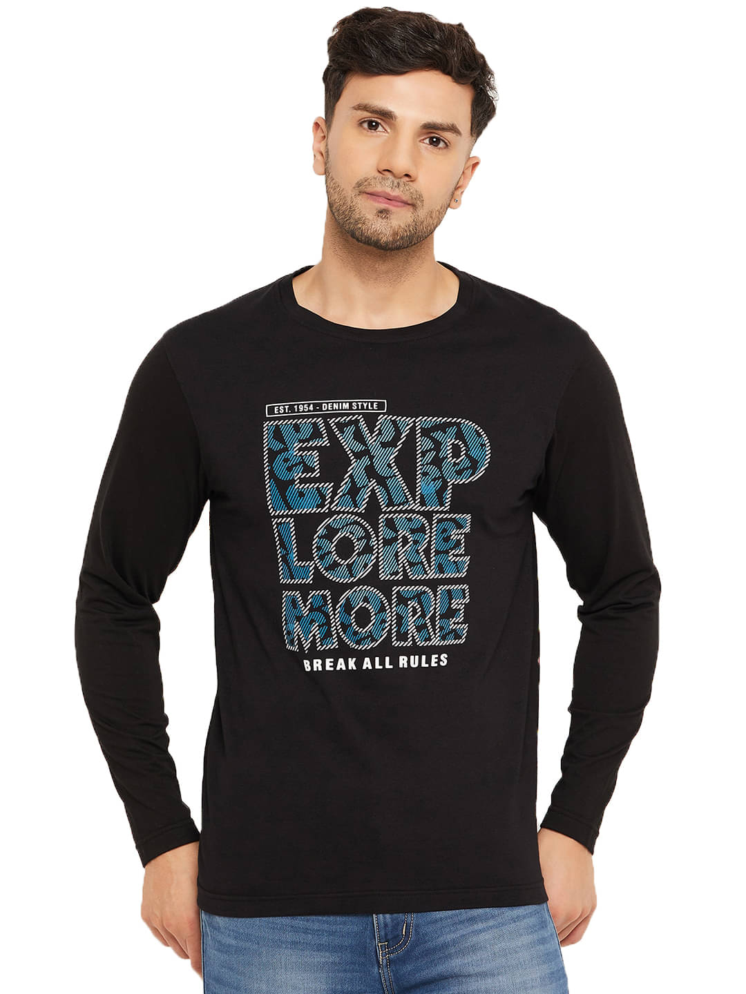 Club York Men Cotton Regular Fit Printed T-Shirt ( Black ) Club York Men Cotton Regular Fit Printed T-Shirt ( Black )