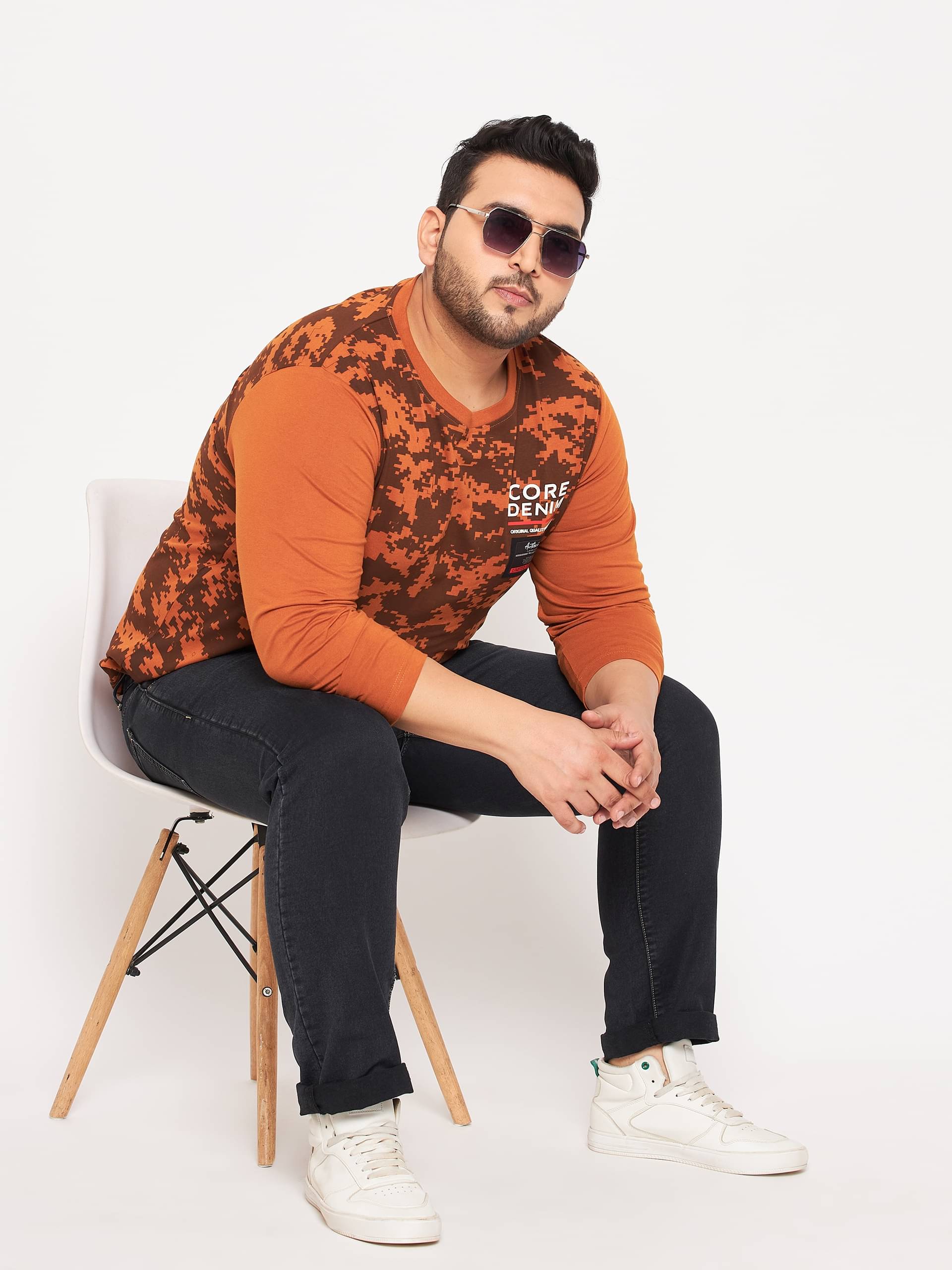 Club York Men Cotton Regular Fit Printed T-Shirt ( Brown ) Club York Men Cotton Regular Fit Printed T-Shirt ( Brown )