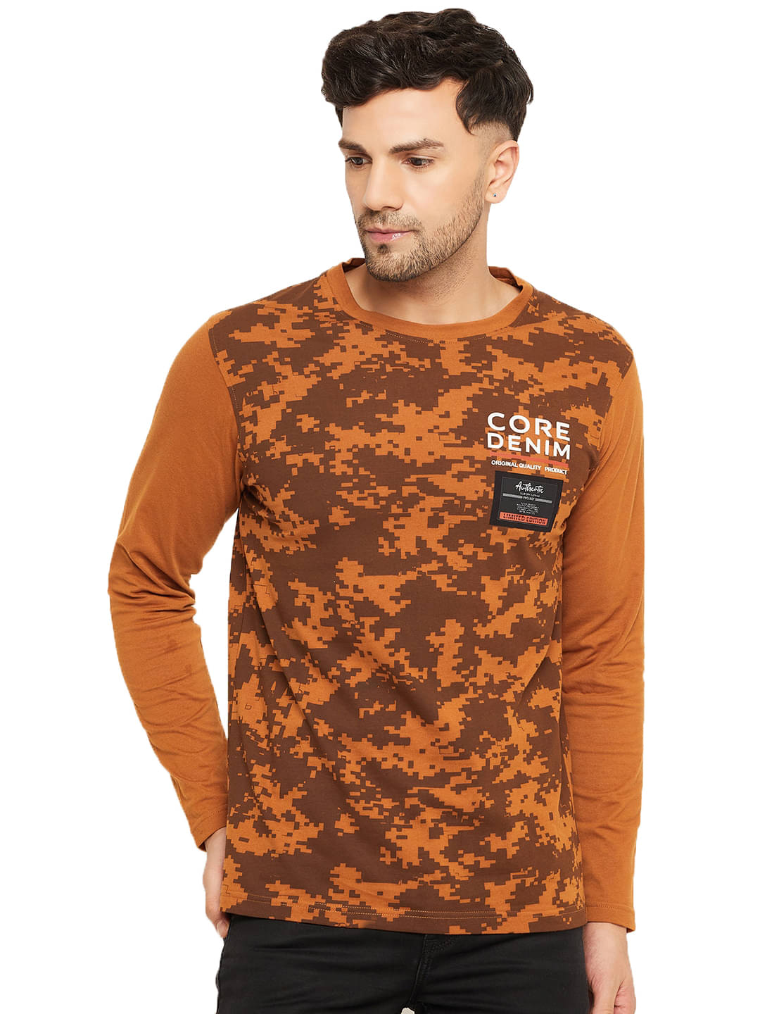 Club York Men Cotton Regular Fit Printed T-Shirt ( Brown ) Club York Men Cotton Regular Fit Printed T-Shirt ( Brown )