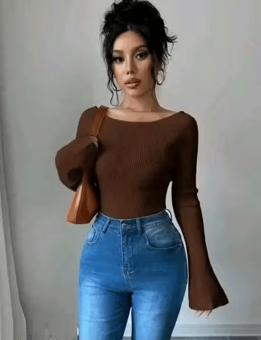 Cutext Fashion Women's Lycra A-Line Top ( Brown ) Cutext Fashion Women's Lycra A-Line Top ( Brown )