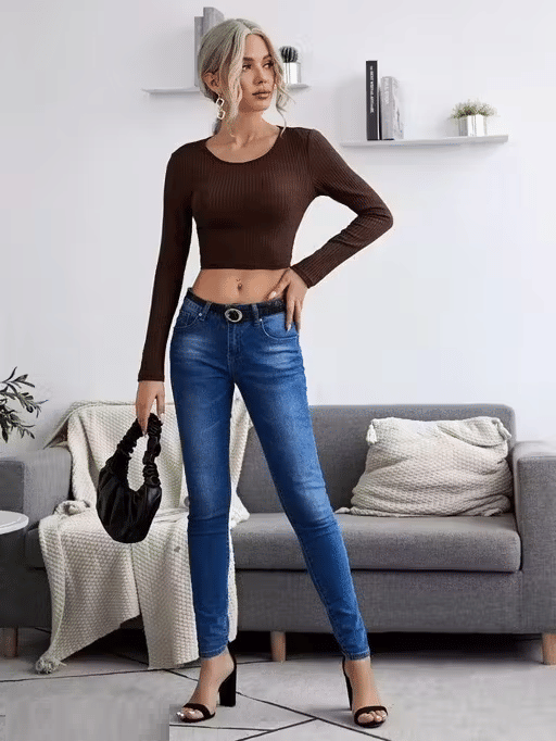 Cutext Fashion Women's Lycra A-Line Top ( Brown ) Cutext Fashion Women's Lycra A-Line Top ( Brown )