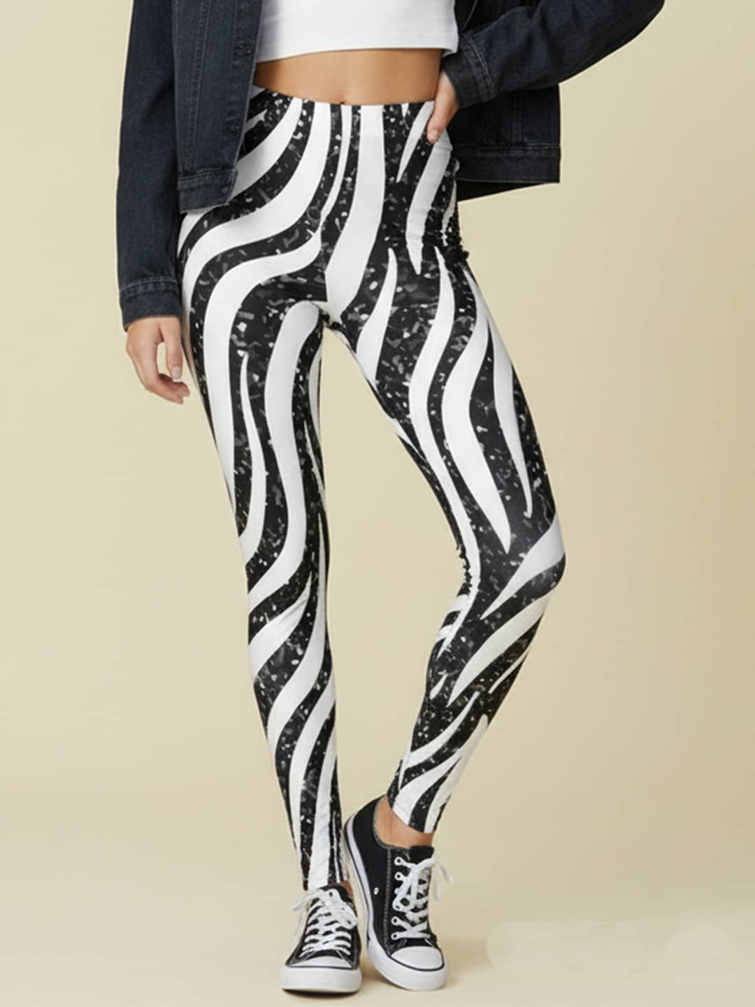     			DE TRENDZ Women Cotton Blend Slim Fit Jegging ( White )